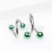 Basic Steel Twist Spiral Ring with Colored Balls