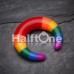 Rainbow Stripes Acrylic Ear Gauge Buffalo Taper