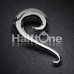 Swirl Claw Hook Steel Ear Gauge Hanging Taper 