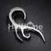 Tribal Fang Swirl Hook Steel Ear Gauge Hanging Taper 