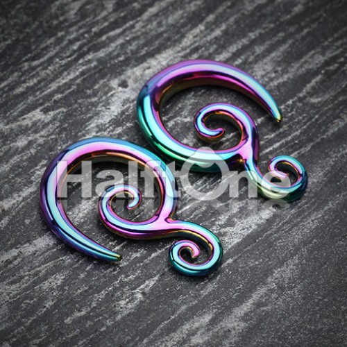Colorline Tribal Swirls Ear Gauge Spiral Hanging Taper