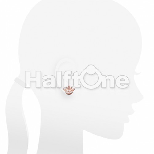Rose Gold Crown Jewel Multi-Gem Ear Stud Earrings