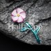 Vibrant Plumeria Fake Taper Earring