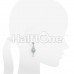 CZ Dangle Avice Turquoise Multi-Gem Ear Stud Earrings