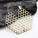 Golden Honeycomb Brass Ear Hoop Earrings