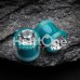 Metallic Coated Iridescent Gem Single Flared Ear Gauge Plug Metallic Coated Iridescent Gem Single Flared Ear Gauge Plug