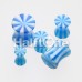 Beach Ball Pinstripe Acrylic Double Flared Ear Gauge Plug