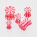 Beach Ball Pinstripe Acrylic Double Flared Ear Gauge Plug