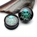 Hipster Octopus Acrylic Logo Single Flared Ear Gauge Plug