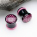 Vibrant Zebra Stripe Acrylic Logo Single Flared Ear Gauge Plug