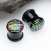 Vibrant Zebra Stripe Acrylic Logo Single Flared Ear Gauge Plug