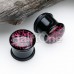 Crackle Paint Acrylic Logo Single Flared Ear Gauge Plug