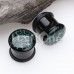 Crackle Paint Acrylic Logo Single Flared Ear Gauge Plug