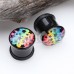 Dark Skies have Rainbows & Stars Acrylic Logo Single Flared Ear Gauge Plug Dark Skies have Rainbows & Stars Acrylic Logo Single Flared Ear Gauge Plug