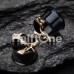 Golden Naval Anchor Ear Gauge Tunnel Plug