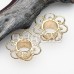 Golden Brass Bali Floral Filigree Ear Gauge Tunnel Plug