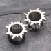 Sun Burst Steel Single Flared Ear Gauge Plug