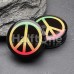 Supersize Rasta Peace Sign Double Flared Ear Gauge Plug