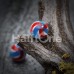 Pinwheel Stripe Acrylic Top Barbell Tongue Ring