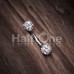 Pave Diamond Full Dome Cluster  Curved Barbell Eyebrow Ring