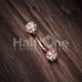 Rose Gold Pave Diamond Full Dome Cluster Curved Barbell Eyebrow Ring