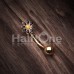 Golden One Daisy at a Time Enamel Curved Barbell Eyebrow Ring