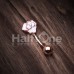 Rose Gold Blooming Rose Curved Barbell Eyebrow Ring