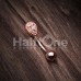 Rose Gold Aria Sparkle Teardrop Curved Barbell Eyebrow Ring