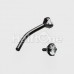 Cubic Black CZ Gem Internally Threaded Prong Curved Barbell Eyebrow Ring