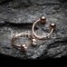 Rose Gold Plated Gem Ball Horseshoe Circular Barbell