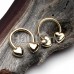 Golden Classic Heart Horseshoe Circular Barbell