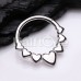 Queen of Hearts Steel Seamless Hinged Clicker Ring