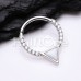 Opal Trilliant Cut Gemmed Steel Seamless Hinged Clicker Ring Opal Trilliant Cut Gemmed Steel Seamless Hinged Clicker Ring