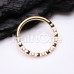Golden Gemmed Pyramid Front Stamped Steel Seamless Hinged Clicker Ring