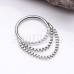 Chained Front Facing Multi Gem Steel Seamless Hinged Clicker Ring Chained Front Facing Multi Gem Steel Seamless Hinged Clicker Ring