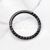 Black Pyramid Front Stamped Steel Seamless Hinged Clicker Ring Black Pyramid Front Stamped Steel Seamless Hinged Clicker Ring