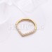 Golden Victorian Teardrop Multi Gems Steel Seamless Hinged Clicker Ring