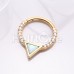 Golden Opal Trilliant Cut Gemmed Steel Seamless Hinged Clicker Ring Golden Opal Trilliant Cut Gemmed Steel Seamless Hinged Clicker Ring