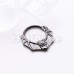 Black Bat Wings Steel Seamless Hinged Clicker Ring Black Bat Wings Steel Seamless Hinged Clicker Ring