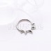 Faceted Triangle Pyramid Stud Steel Seamless Hinged Clicker Ring