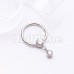 Dainty Dangle Gem Steel Seamless Hinged Clicker Ring