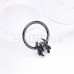 Black Gem Spider Steel Seamless Hinged Clicker Ring