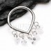 Teardrop 5 CZ Heart Dangle Steel Seamless Hinged Clicker Ring Teardrop 5 CZ Heart Dangle Steel Seamless Hinged Clicker Ring