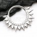 Bling Gemmed Spiked Steel Seamless Hinged Clicker Ring