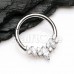 CZ Marquise Gem Steel Seamless Hinged Clicker Ring CZ Marquise Gem Steel Seamless Hinged Clicker Ring