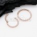 Rose Gold Front Facing Multi Gem Steel Seamless Hinged Clicker Ring