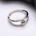 Double Hoop Gemmed Steel Seamless Hinged Clicker Ring