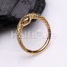 Golden Slithering Snake Steel Seamless Hinged Clicker Ring