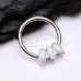 Triple Opal Marquis Steel Seamless Hinged Clicker Ring