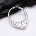 Grand Tiara Gemmed Steel Seamless Hinged Clicker Ring